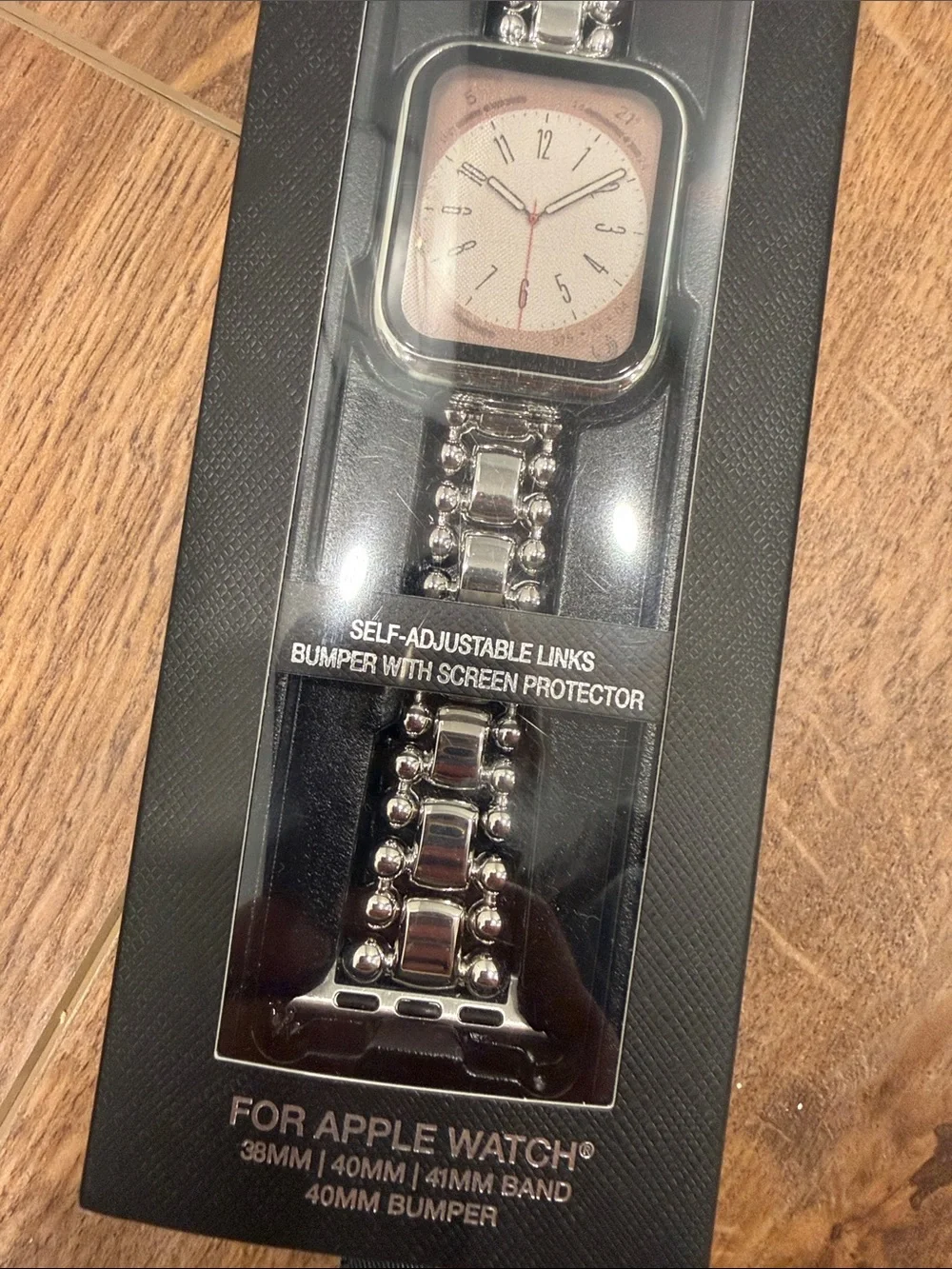BCBGMaxAzria Silver Link Apple Watch Band 38MM 40MM 41MM
